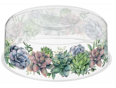 Крышка для СВЧ D250мм с декором (бесцветный)